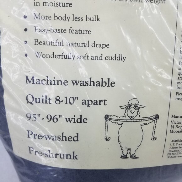 Matilda's Own Needle Punched Wool Blend Batting Queen Size 108" x 95" Quilting - Picture 8 of 10